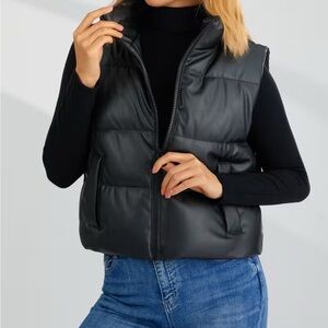 Women's Black Puffer Vest